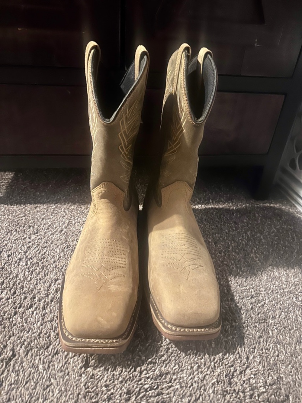 Irish Setter Men's Tan Suede Western Boots-SOFT TOE